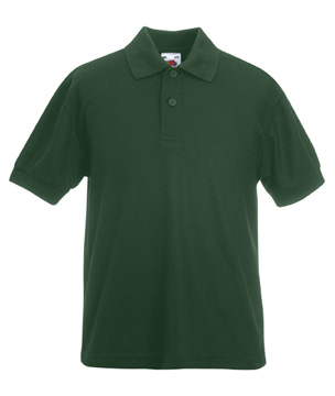 POLO PIQUE BAMBINO UNISEX ( FRUIT OF THE LOOM ) verde bottiglia